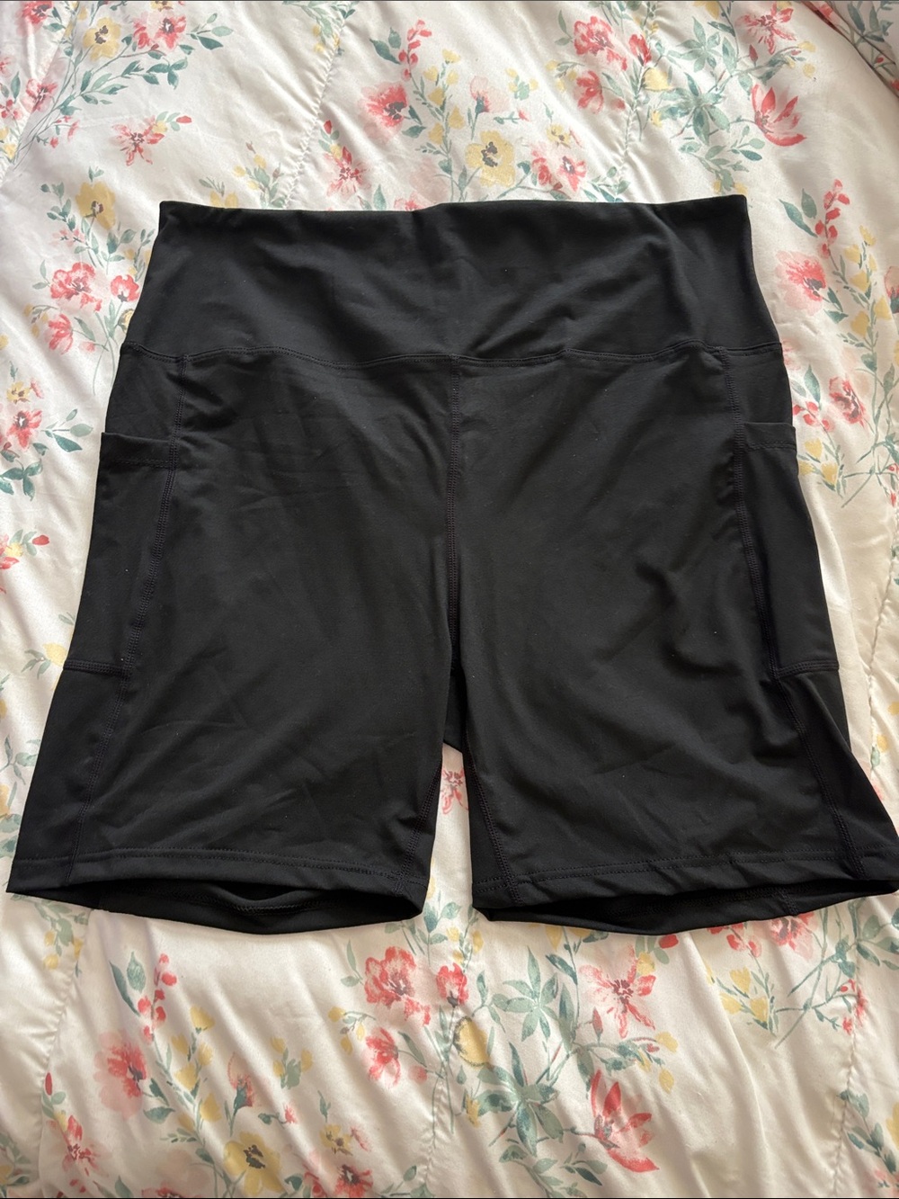 Black High-Waist Women's Bike Shorts